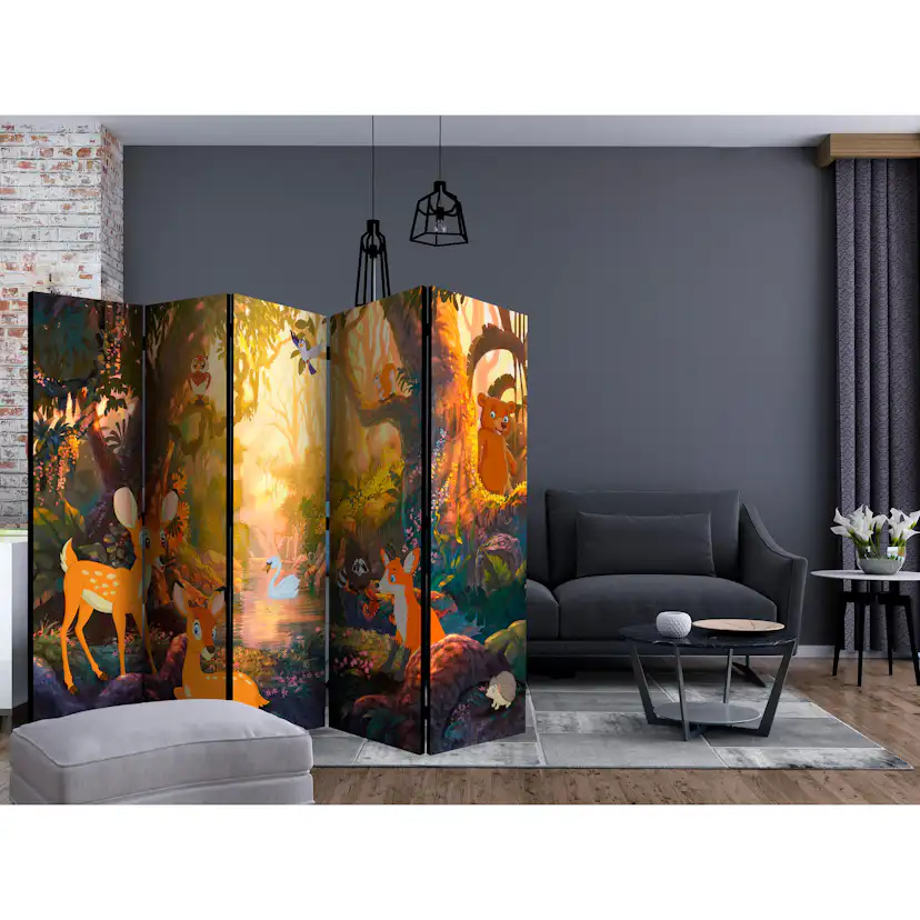 Rumsavdelare Skärmvägg Arkiio Animals in the Forest II 225x172 cm