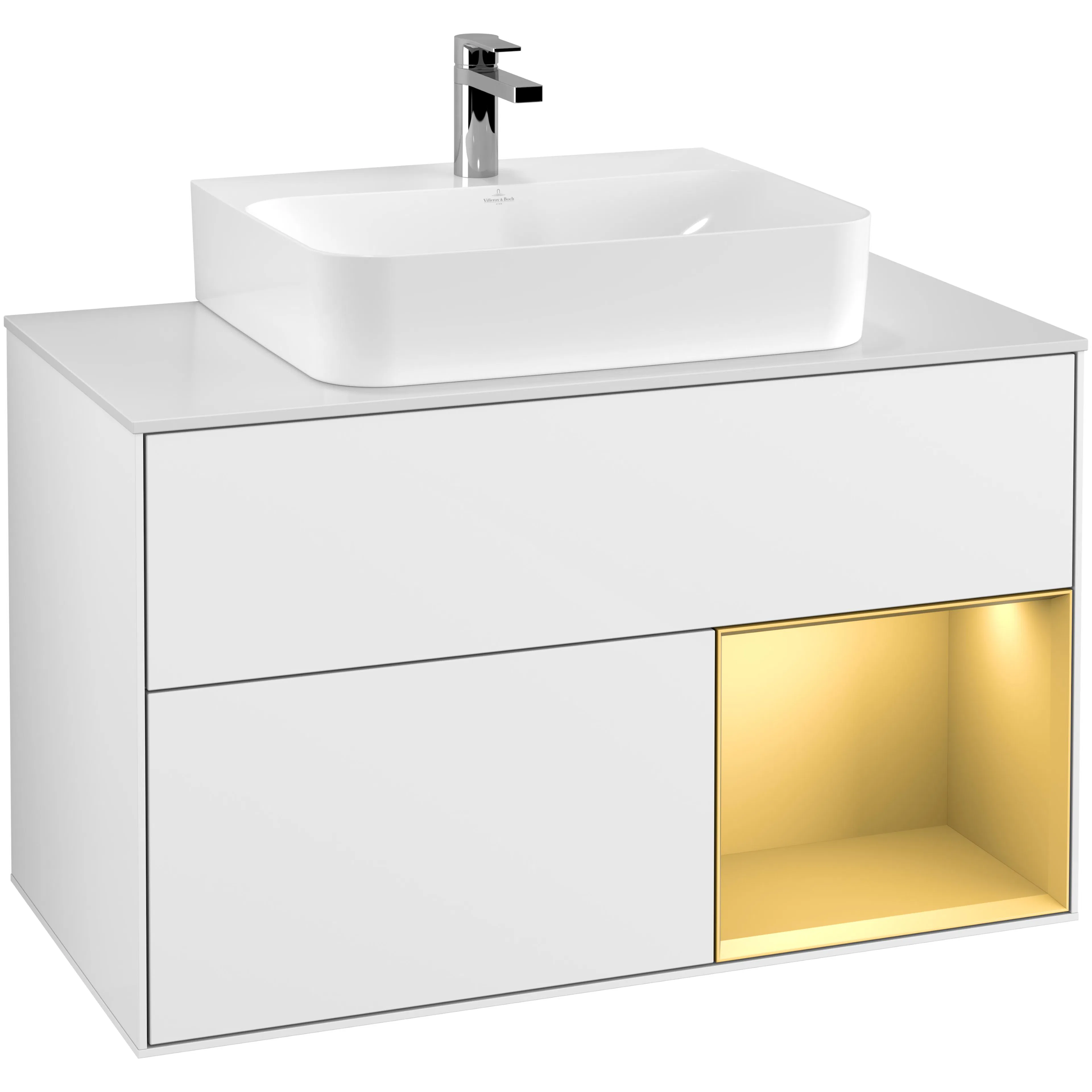 Tvättställsskåp Villeroy & Boch Finion med 2 Lådor Hylla och Bänkskiva för Centrerat Tvättställ