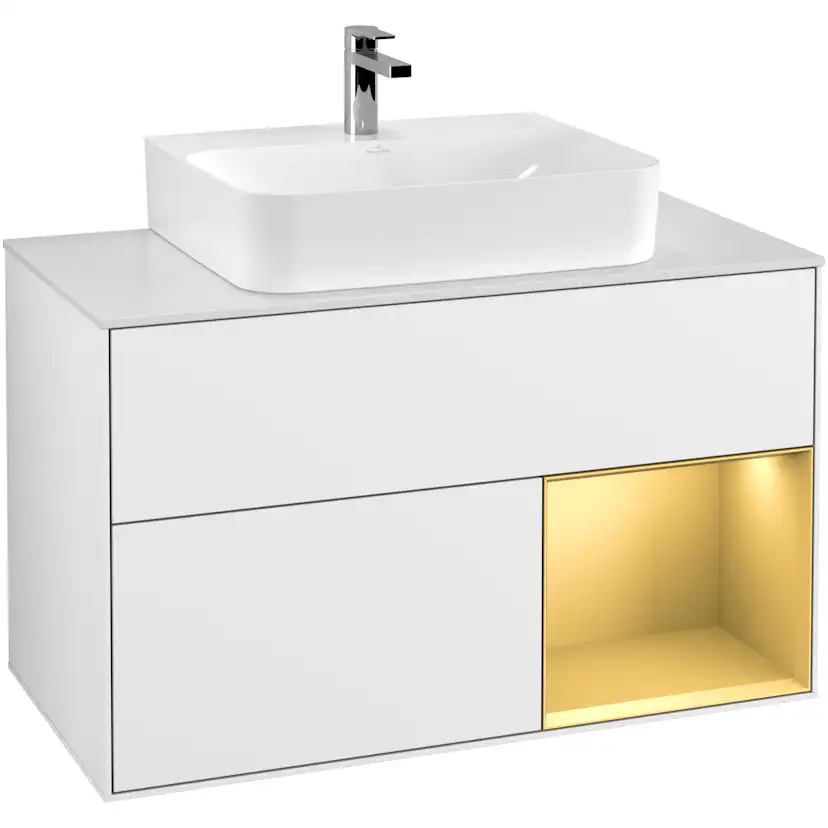 Tvättställsskåp Villeroy & Boch Finion med 2 Lådor Hylla och Bänkskiva för Centrerat Tvättställ