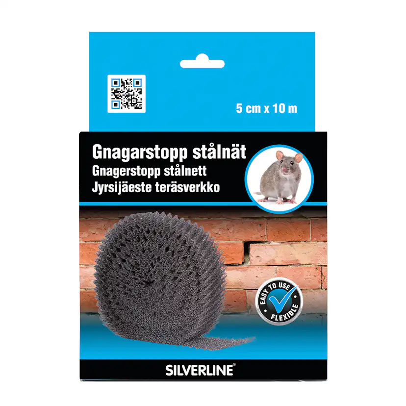 Gnagarstopp Silverline Stålnät 50 mm x 10 m