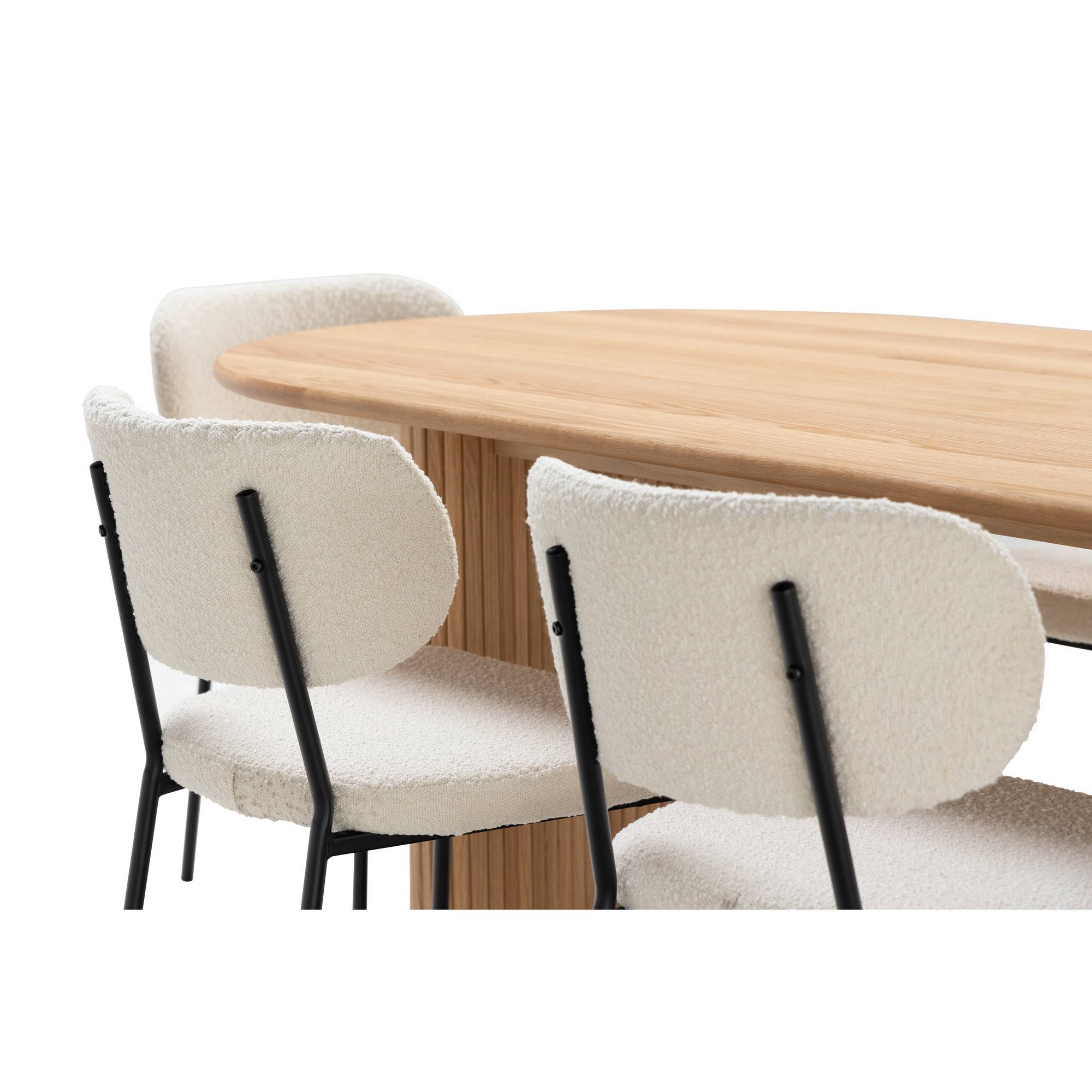 Matgrupp Basic Home Noira Ovalt Matbord 220 cm med 6 Gemmanio Matstol