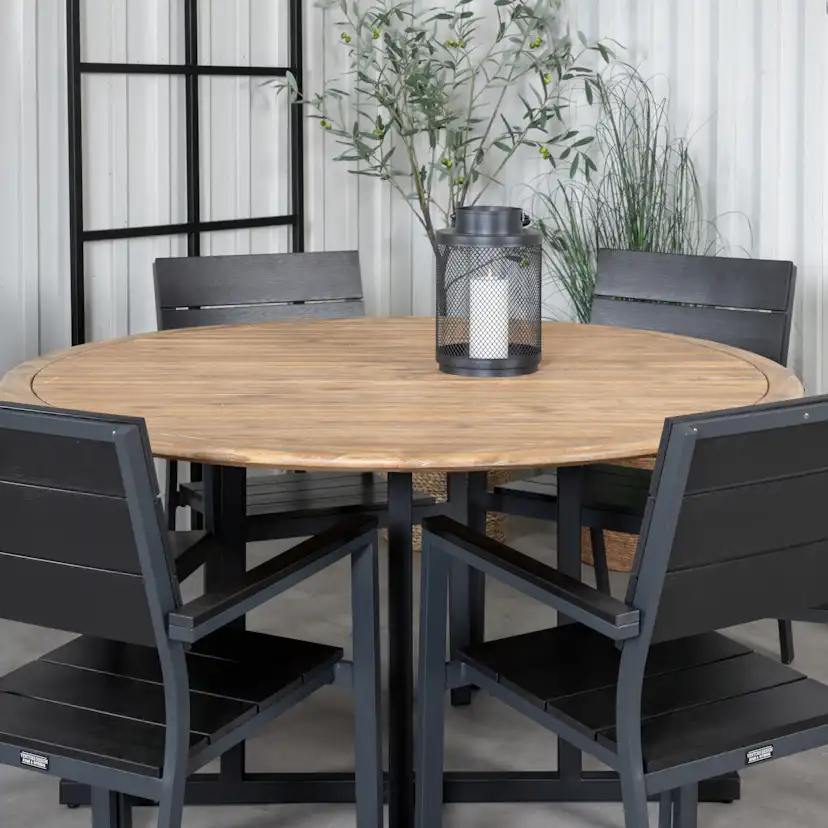 Matgrupp Venture Home Zurc med 6 Lede Stapelbara Matstolar