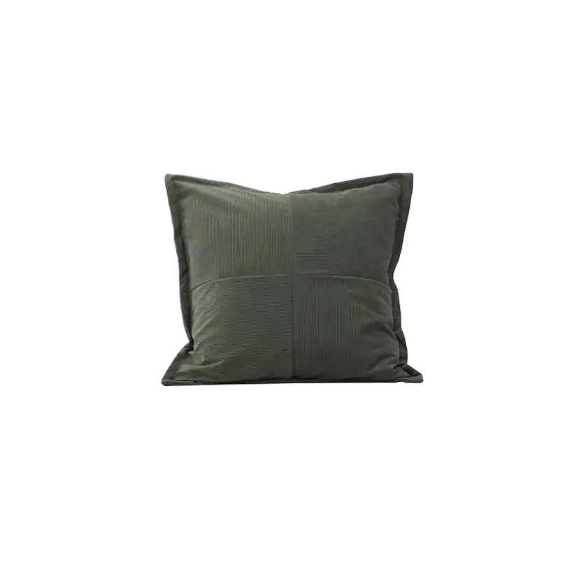 Lykke Cushion Cover Poly embossed velvet - Dark Green Mörkgrön