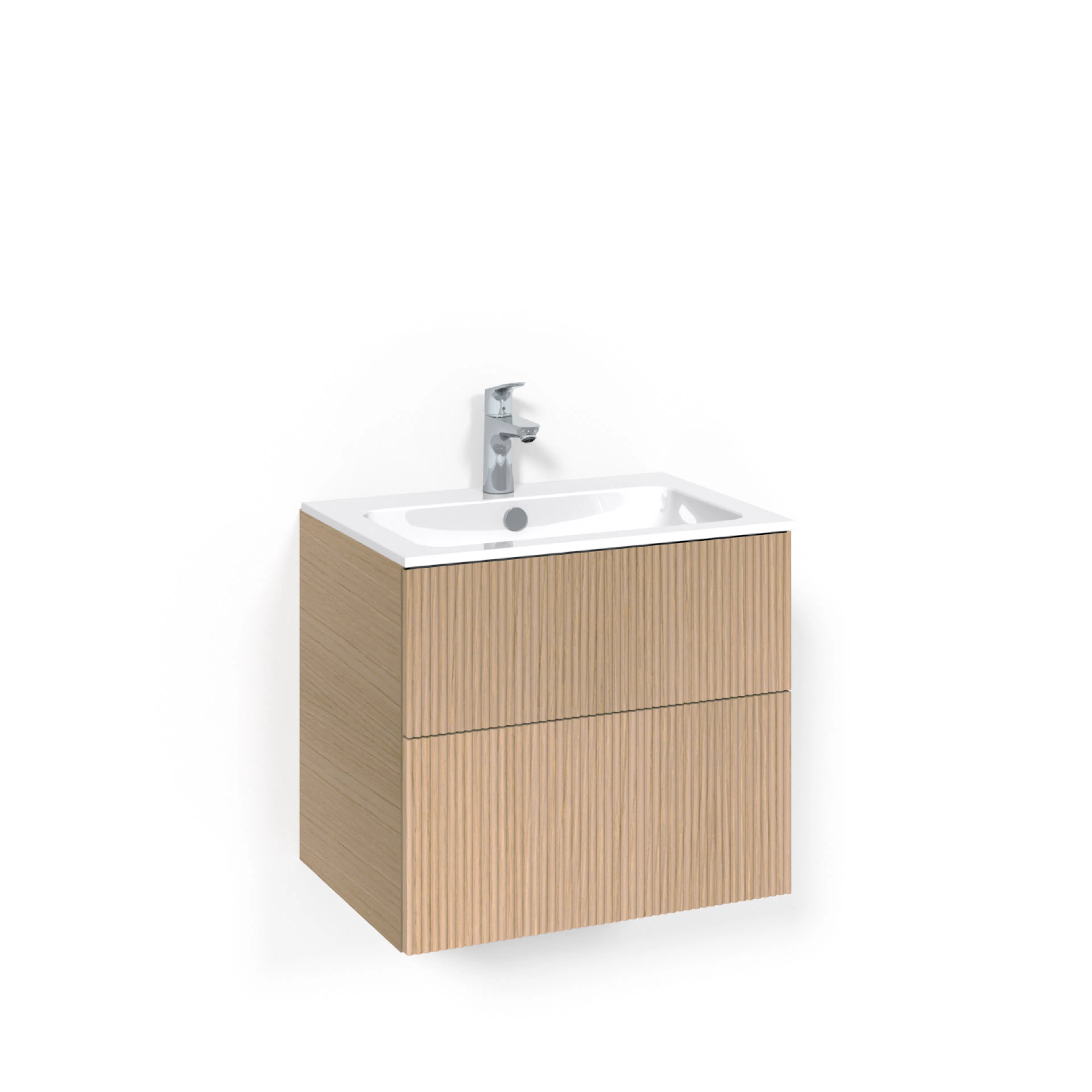 Crown Kom 60x45 Lj.Ek Li L14 Ljus Ek, 600 mm, Tvättställ Light 14. Utan Pushfunktion