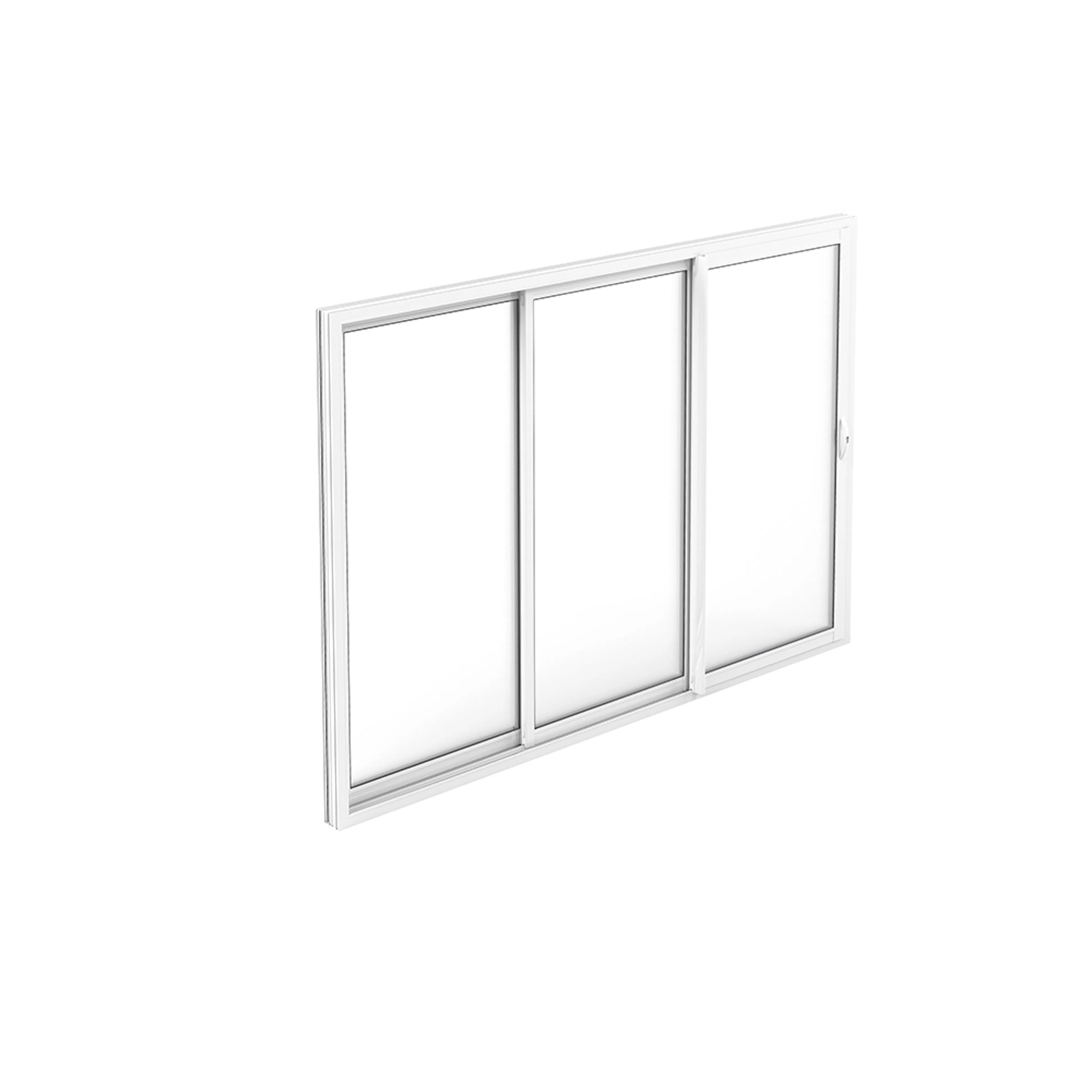 Skjutdörrsparti Thermo Vit 3-del 2900x2100 Rättvänd Mått: 2900x2100 mm Rättvänd