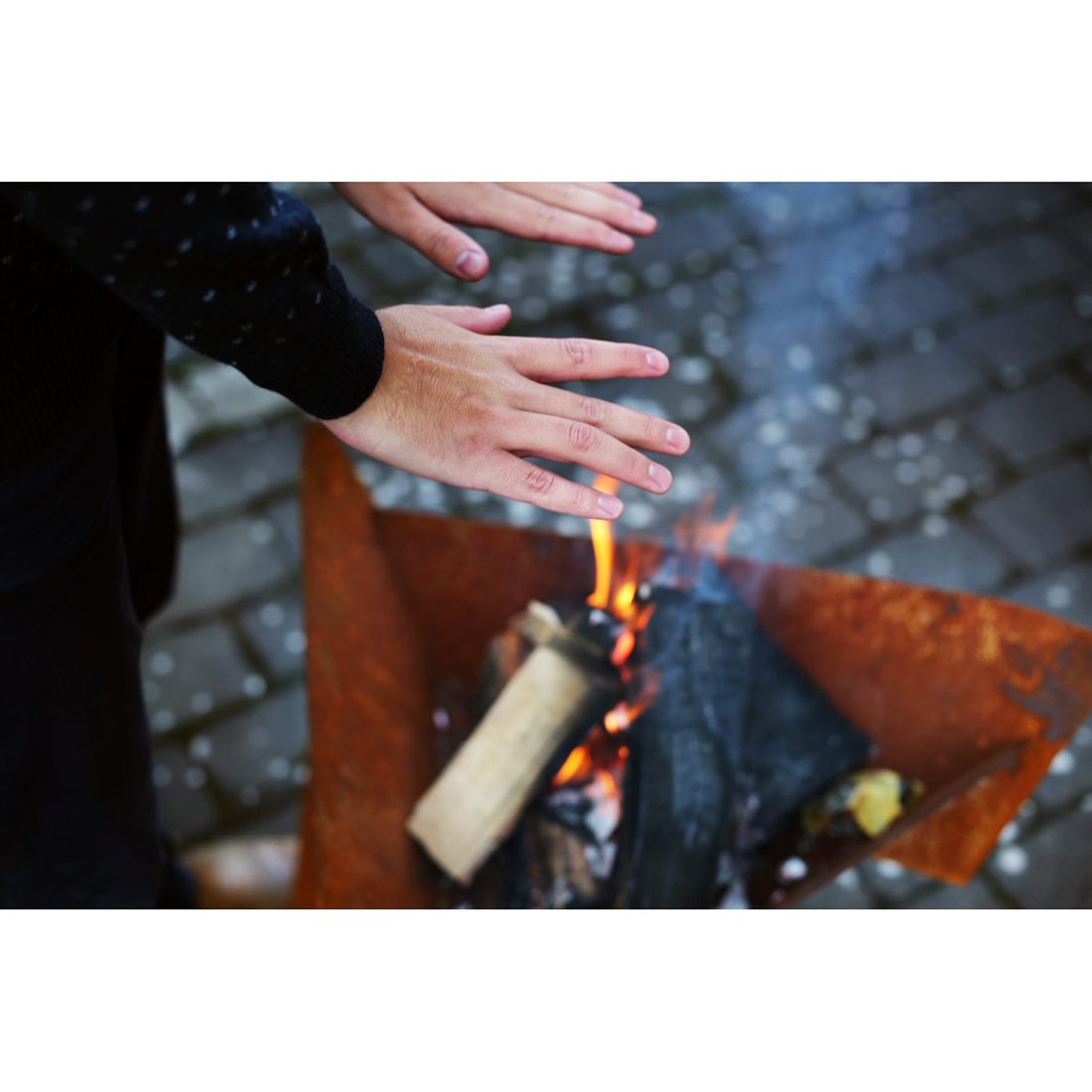 Eldfat Jabo Triangel Inkl Fat Corten 64x64x54 cm