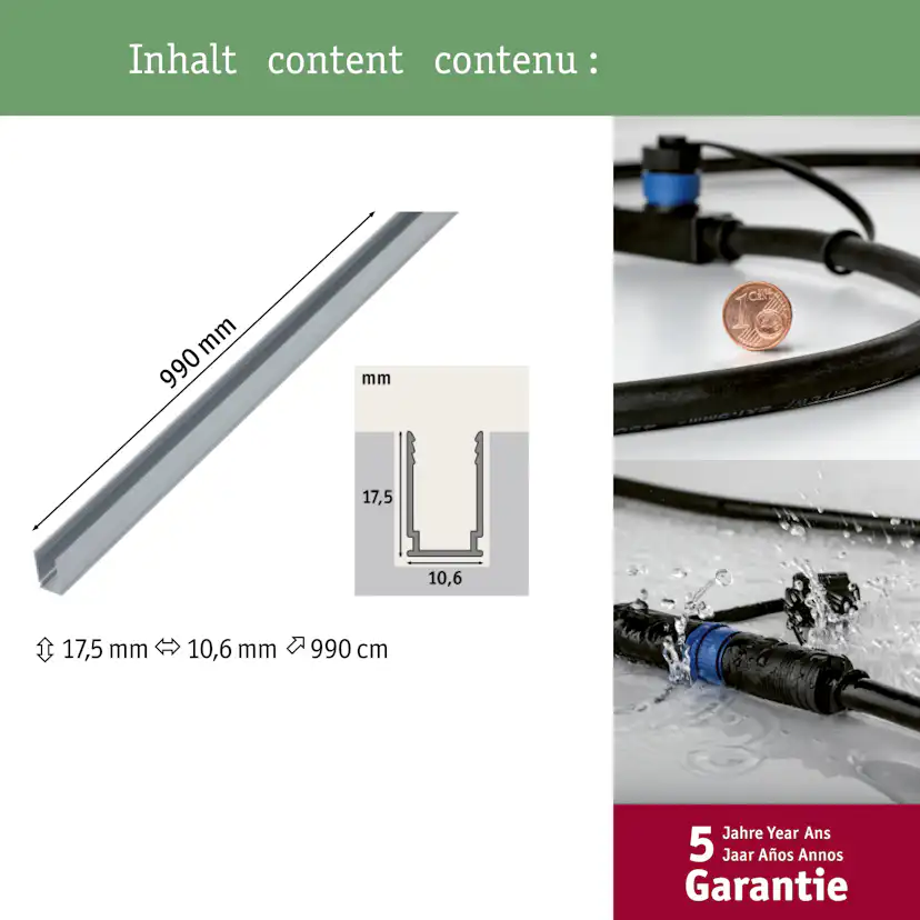 Fäste Paulmann Plug & Shine Tillbehör Remsa Aluminiumprofil 0,99m