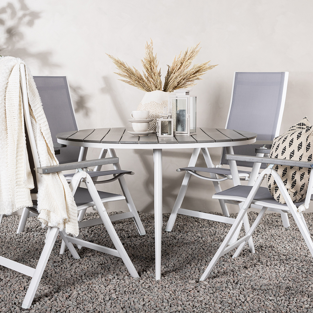 Matgrupp Venture Home Break Ø120 cm med 4 Albany Stolar