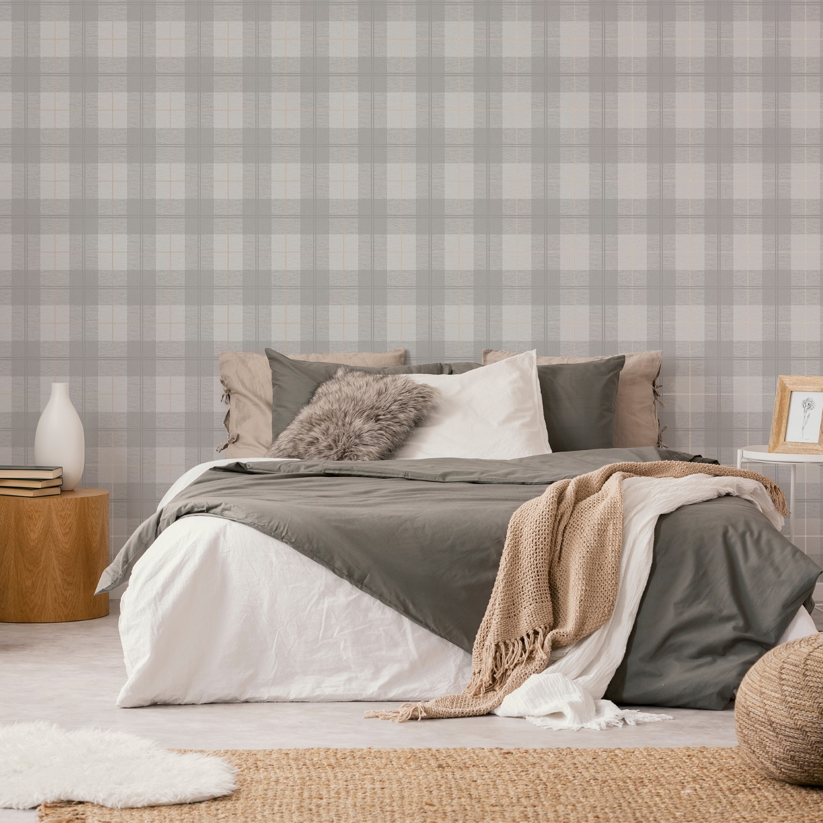 Tapet Superfresco Easy Heritage Tweed Ljusgrå