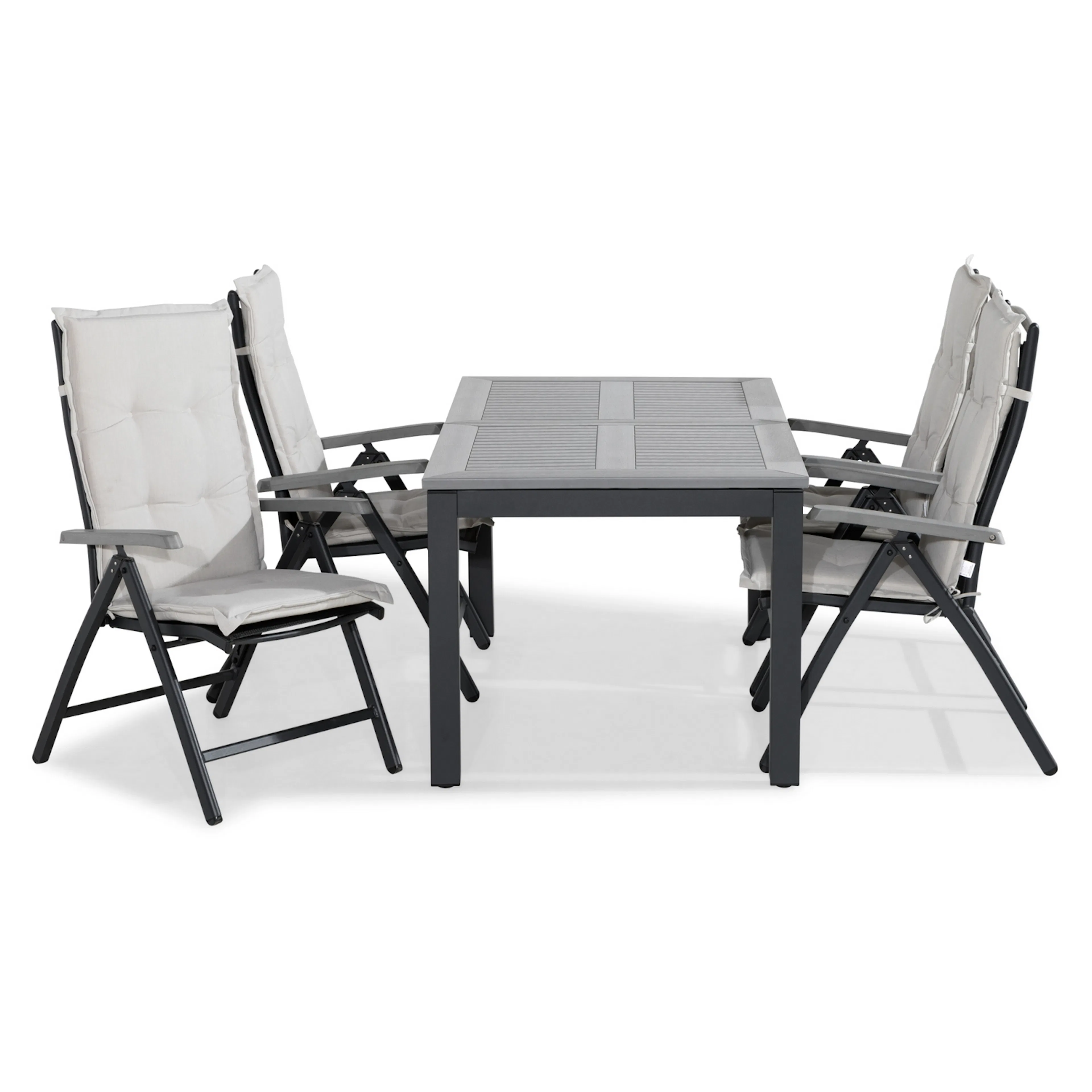 Matgrupp Comfort Garden Monaco 152-210 med 4 Positionsstolar och Dynor