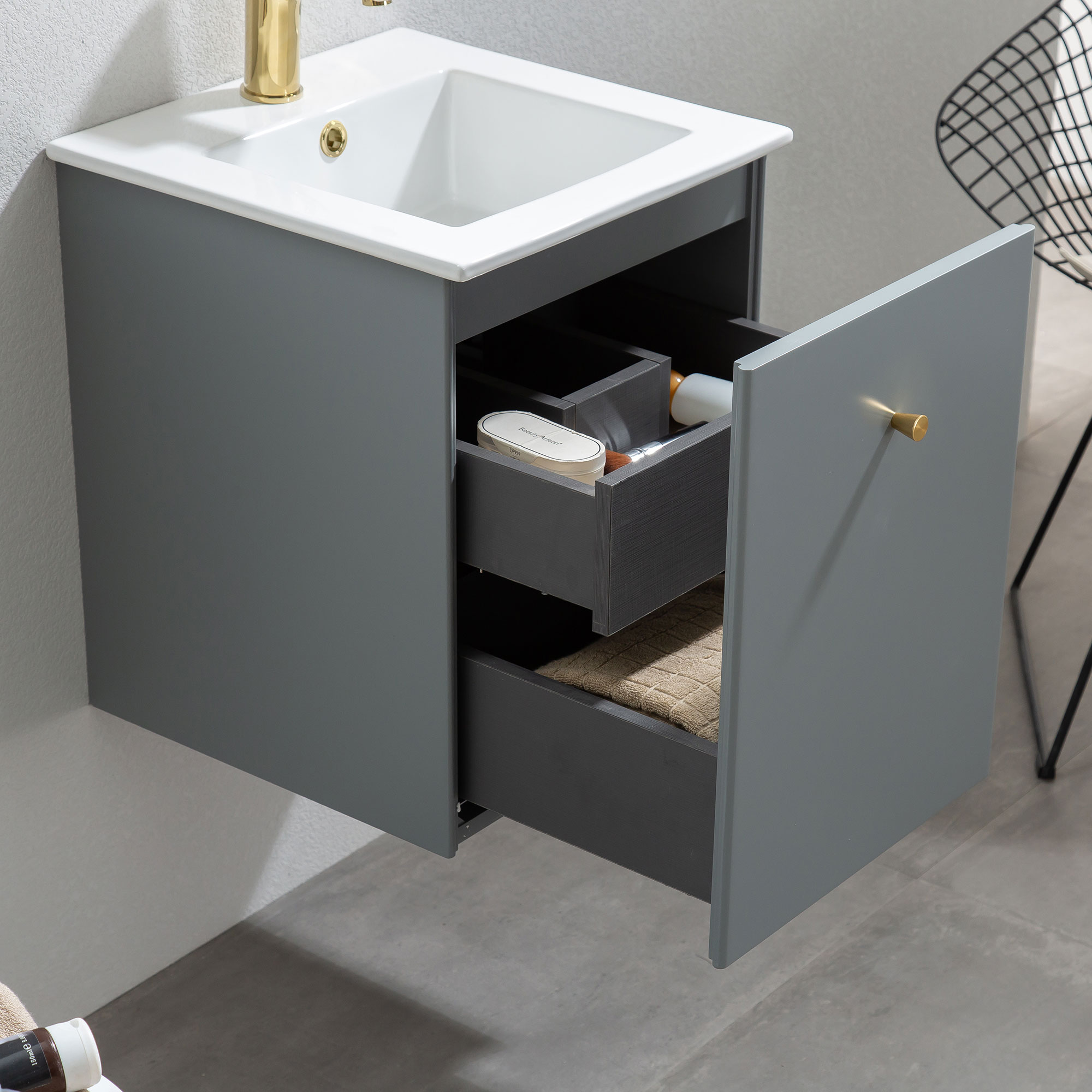 Tvättställskåp Bathlife Fröjd Grå