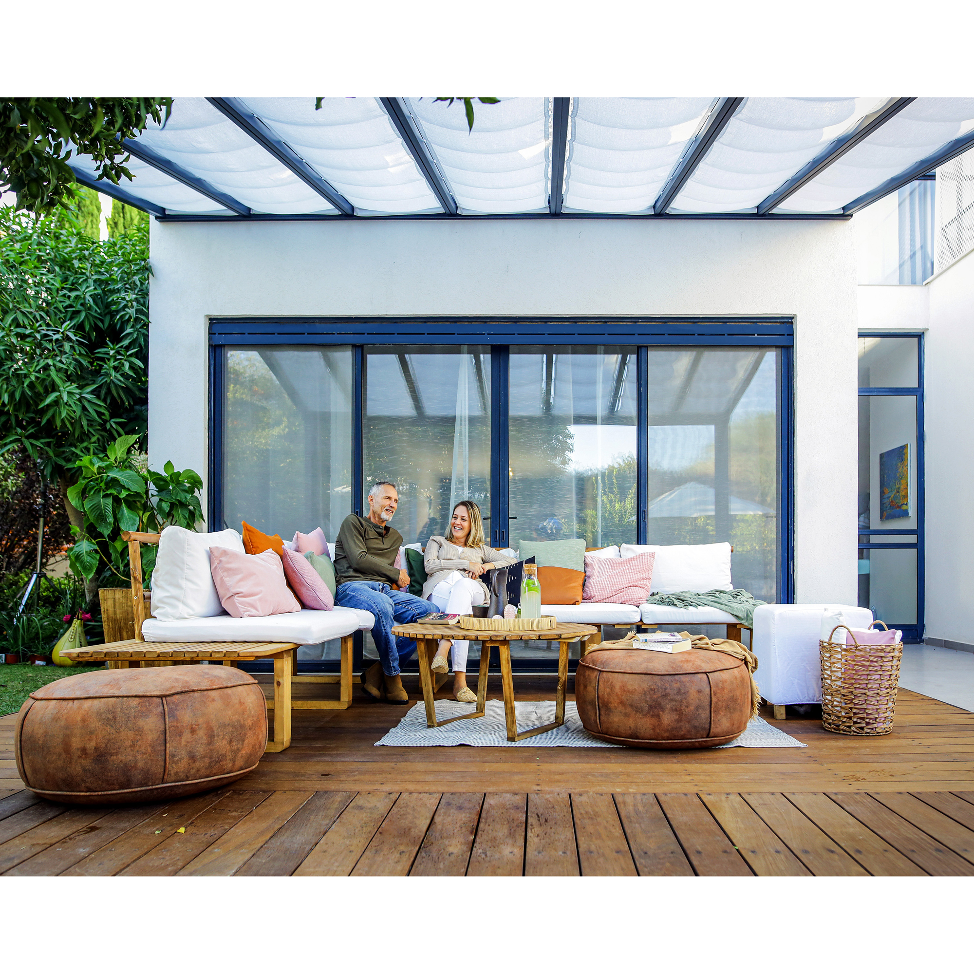Gardinset Canopia by Palram Skuggkit Till Pergola Stockholm 3,4 x 8,1 m Vitt