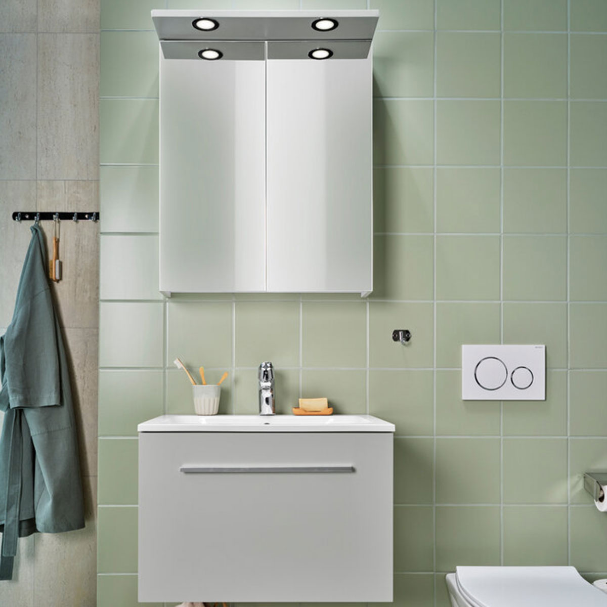 Spegelskåp Alterna Ariella Aqua med LED-Belysning