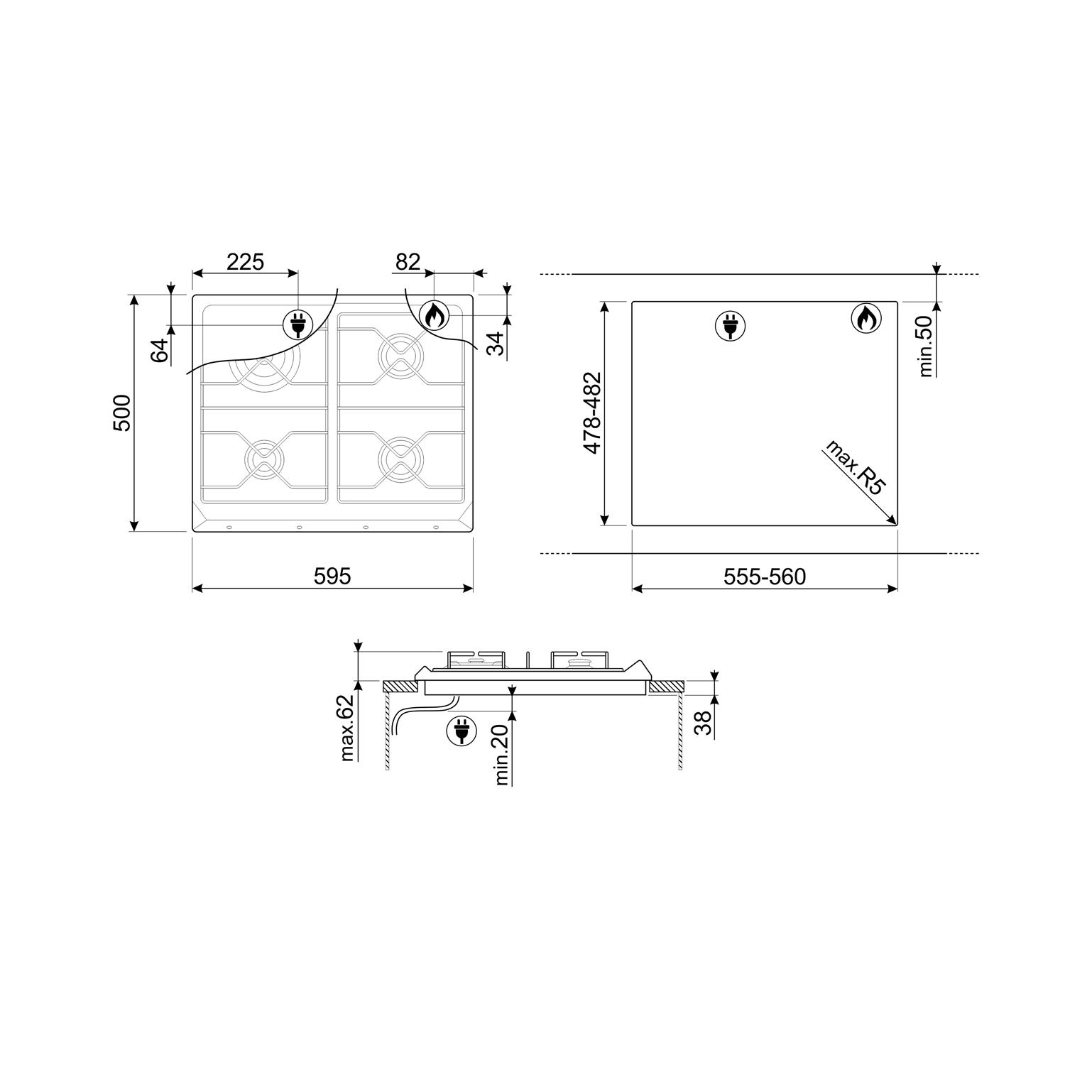 Gashäll Smeg Colonial SRV864