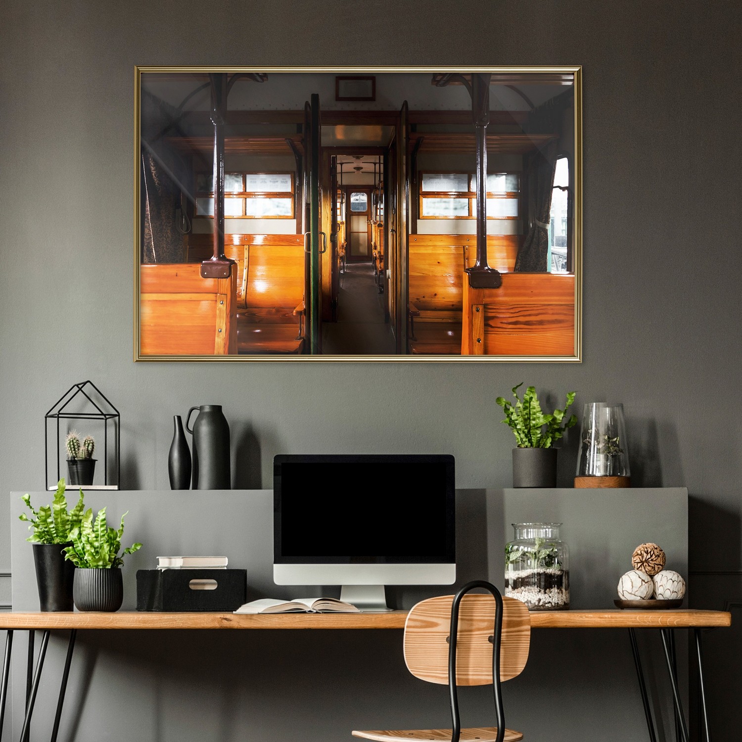 Affisch - Long Journey [Poster] 30x20 Guld ram, 30x20 cm