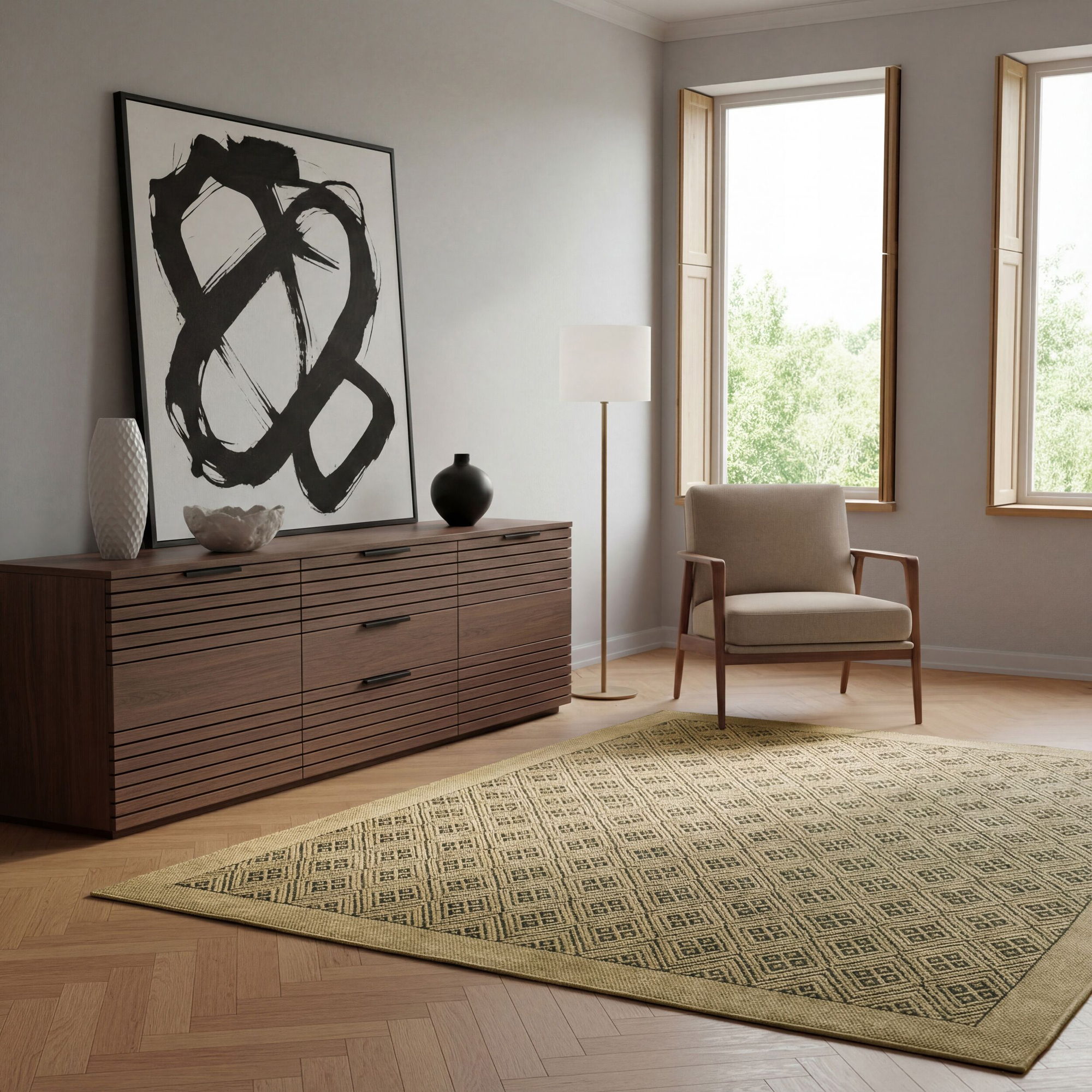 Rektangulär Matta Flair Rugs Mono Diamond Jute