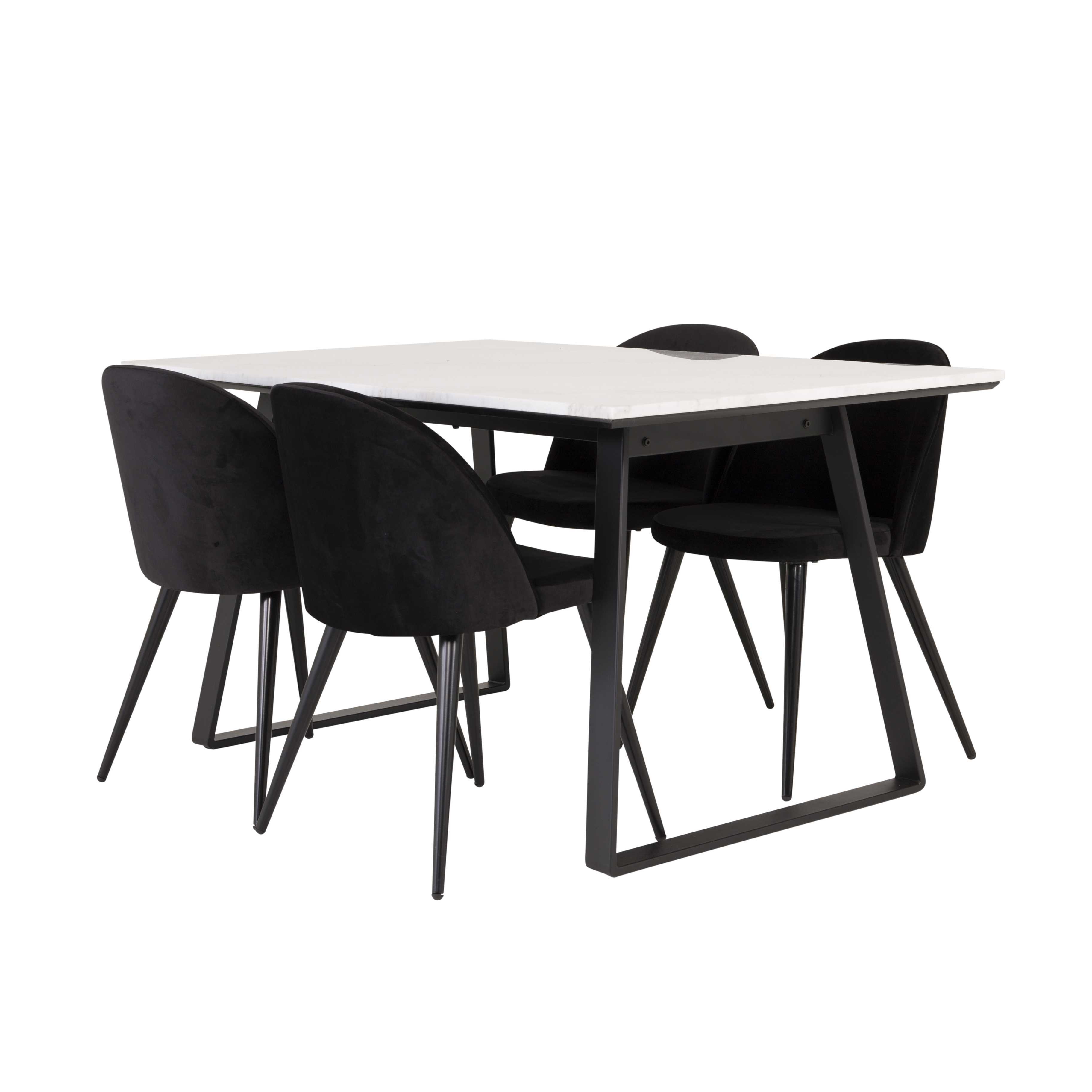 Matgrupp Venture Home Estelle 140 med 4 Valentina Stolar Sammet