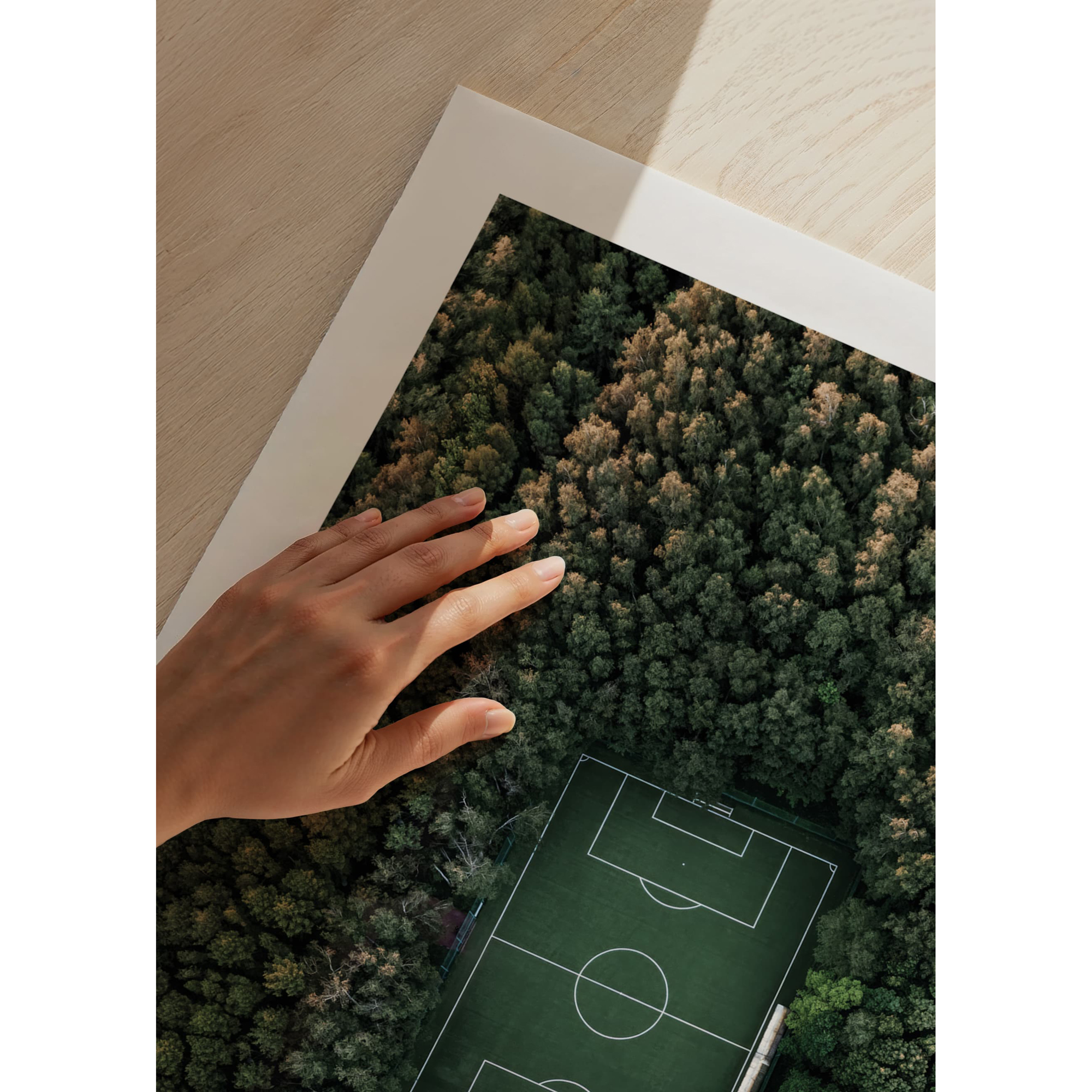 Poster Gallerix Soccer Field Drone View