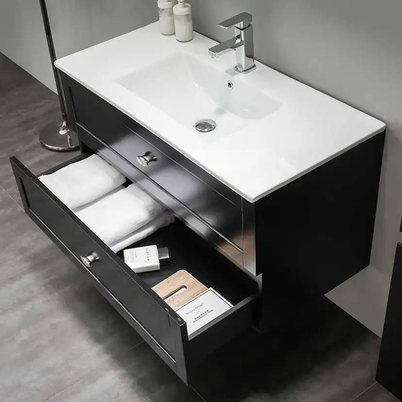 Tvättställsskåp Bathlife Salig 1000 Svart 1000 mm, Enkel