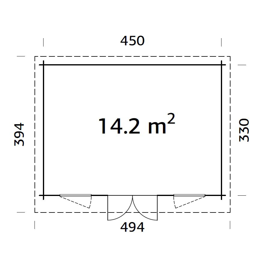 Stuga Palmako Lisa 14,2 m2