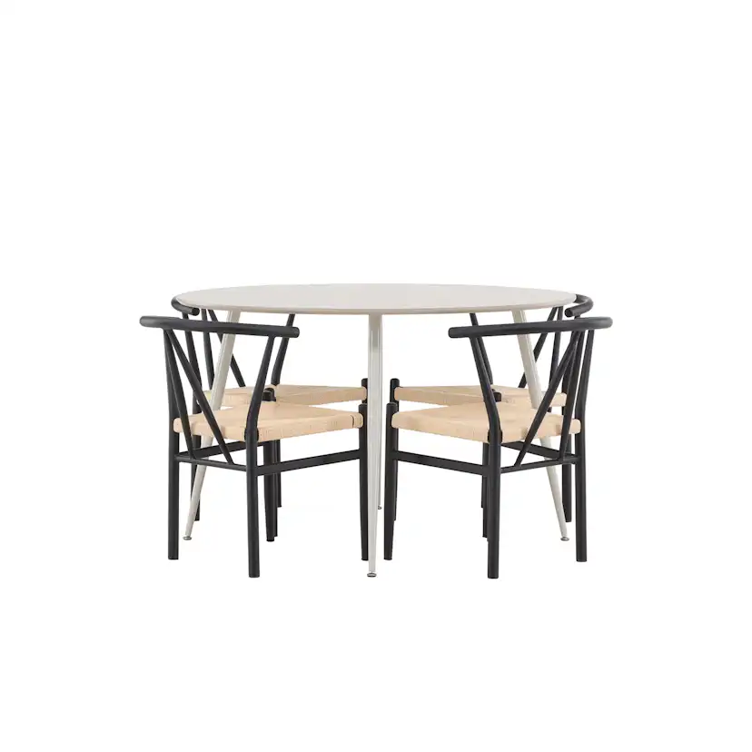 Plaza Dining Table with Alfons Dining Chair Beige/Svart
