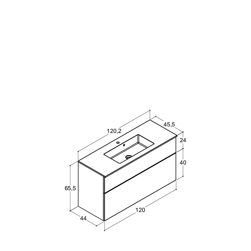 120,2 cm Minore set H64, 2lå. vit mat 1202 mm, Matt Vit