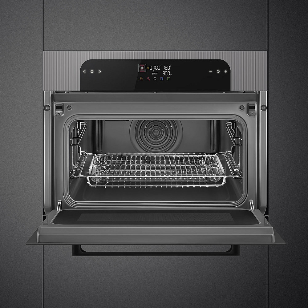 Kombiugn Smeg SO4202M1S med Varmluft och Mikrovågsfunktion Silver 45 cm