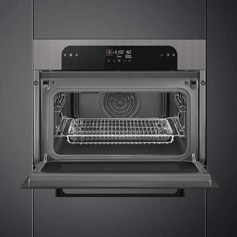 Kombiugn Smeg SO4202M1S med Varmluft och Mikrovågsfunktion Silver 45 cm