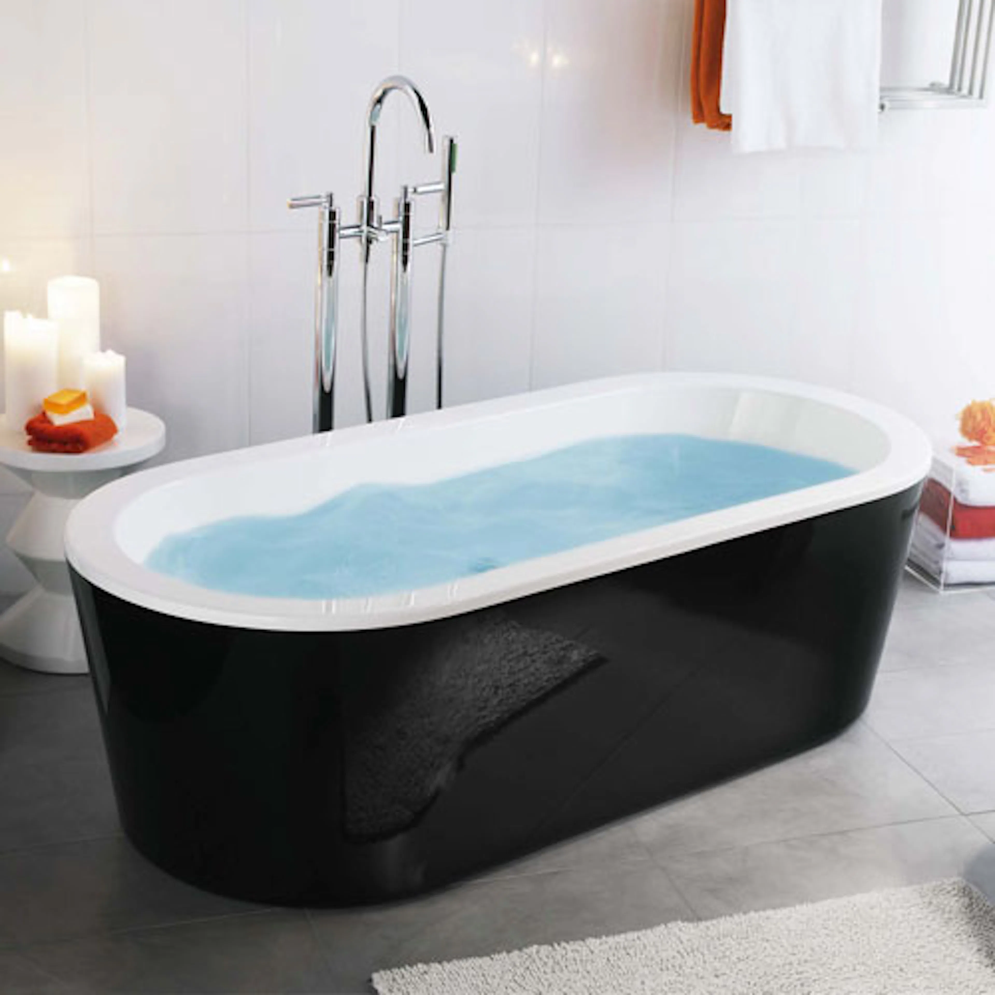 Badkar Westerbergs Deep R1600 Svart/Vit