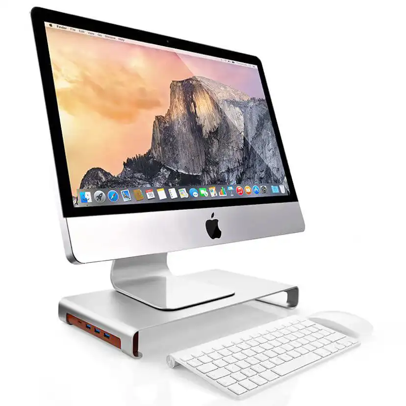 Monitorställ Desire2 Riser Universal 3X Usb-A 1X Type-C Silver