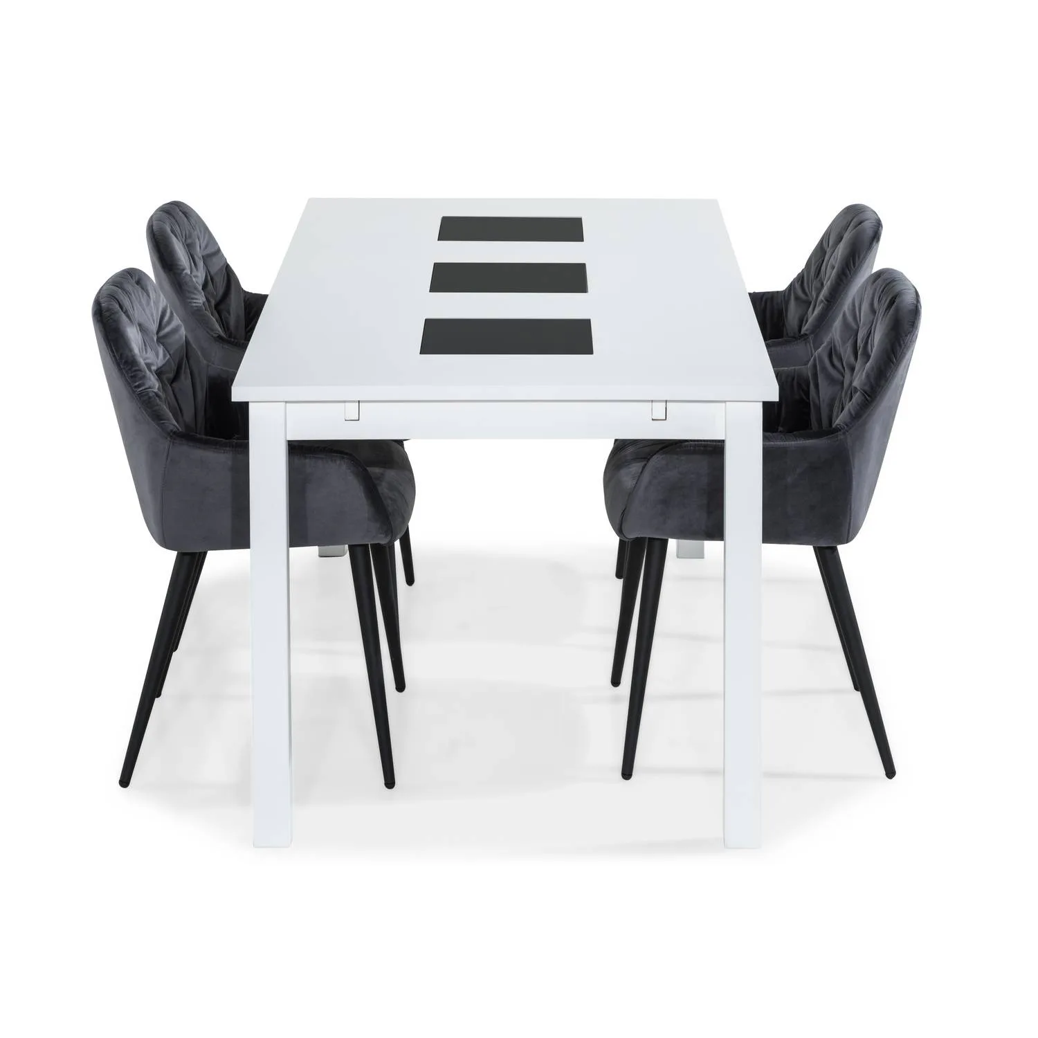 Matgrupp Basic Home Jasmin Rektangulärt Matbord 180-270 cm Förlängningsbart med 6 Giovanni Matstol