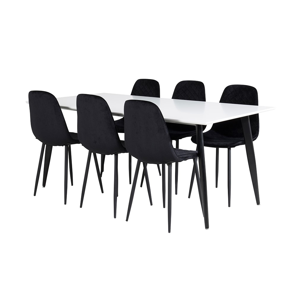 Matgrupp Venture Home Pobbie med 6 Phoi Stolar Sammet