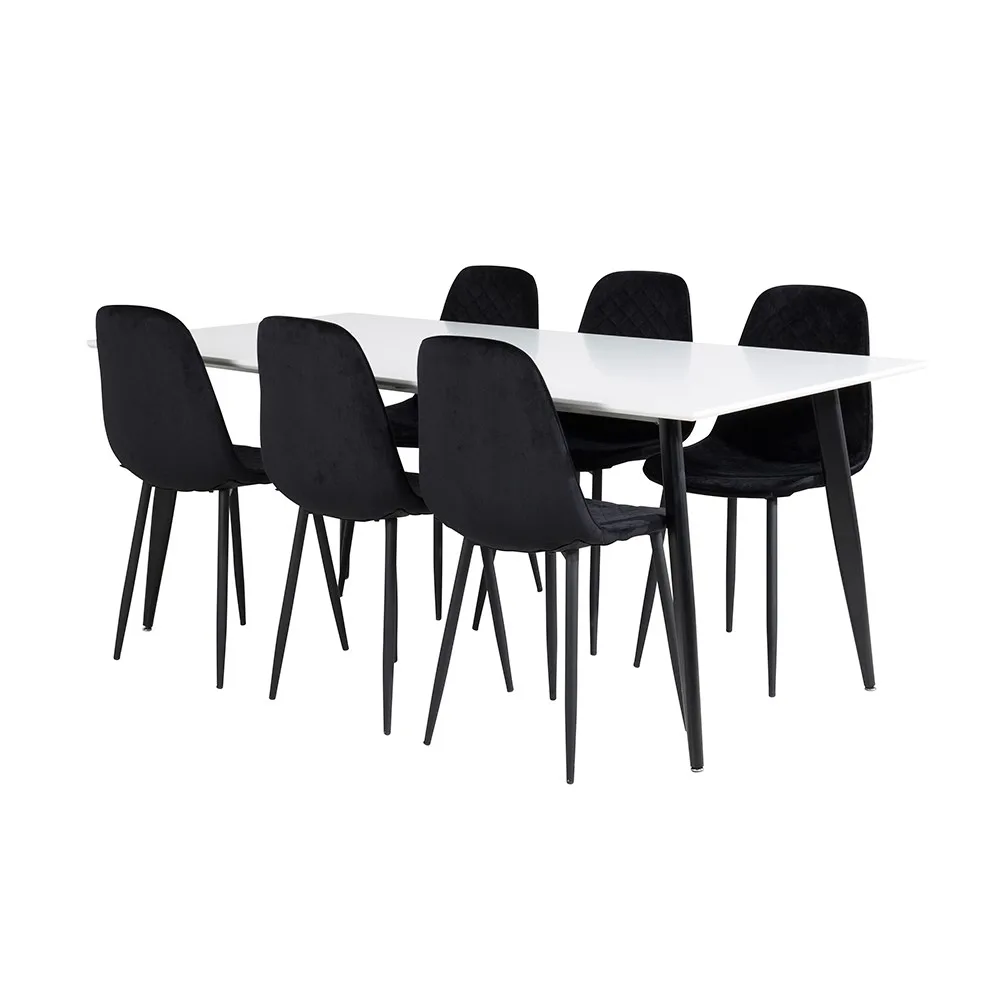 Matgrupp Venture Home Pobbie med 6 Phoi Stolar Sammet