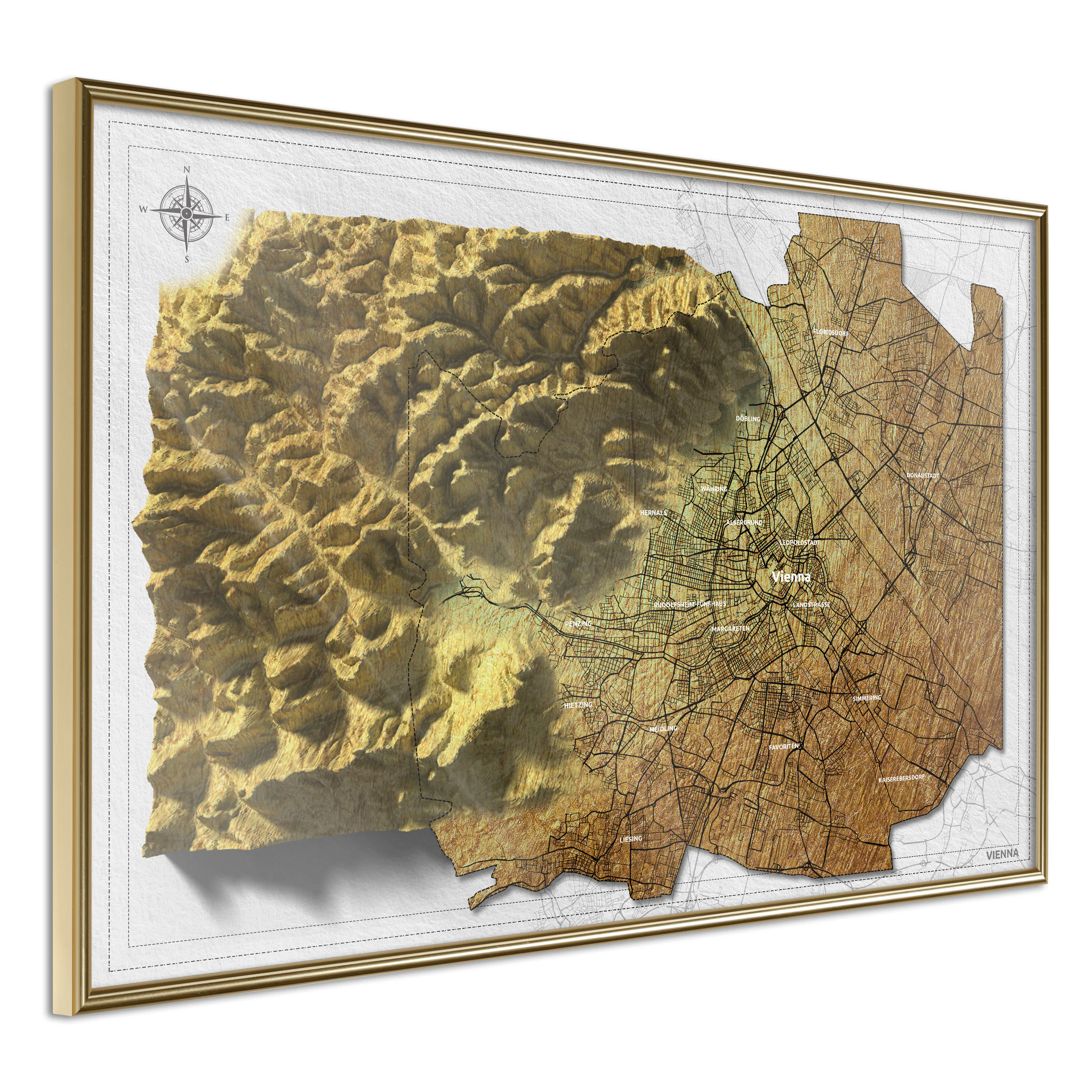Poster Artgeist Affisch Isometric Map Vienna
