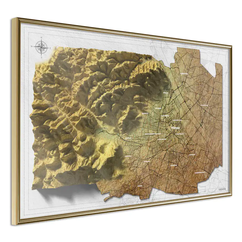 Poster Artgeist Affisch Isometric Map Vienna