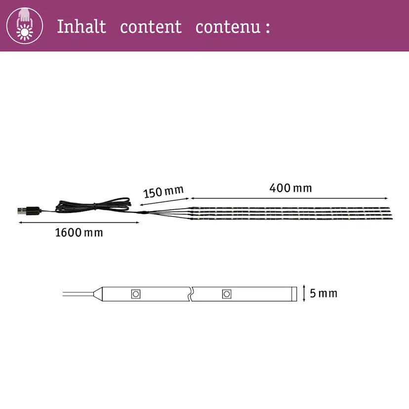LED-strip Paulmann Ljusslinga för Parasoll USB