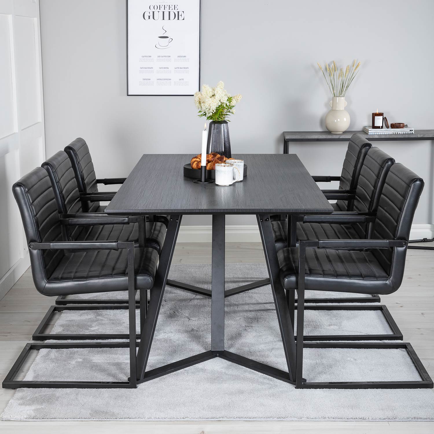 Matgrupp Venture Home Madde med 6 Asta Stolar