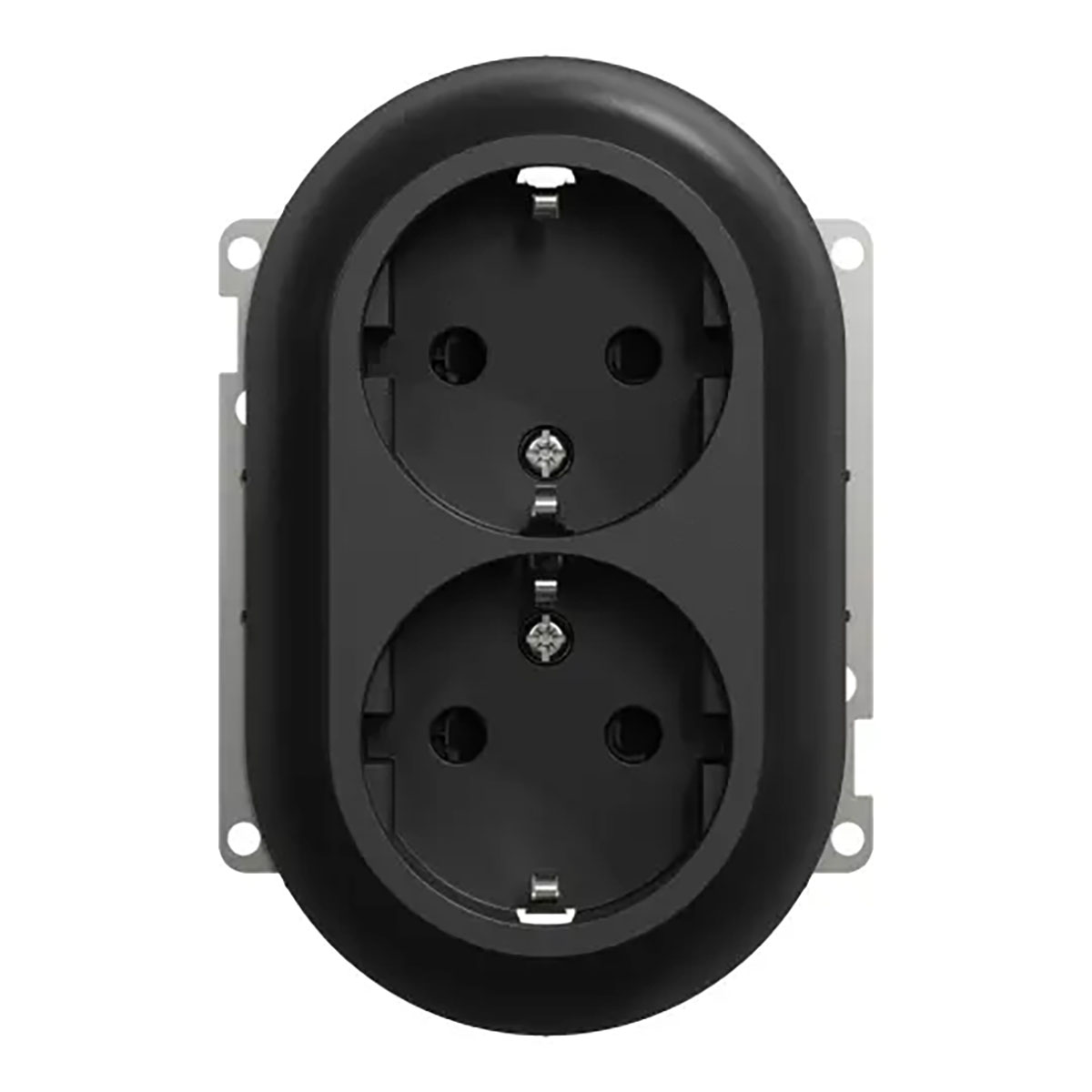 Vägguttag Elko One 2-vägs Jordad Infälld med Centrumplatta och Snabbanslutning