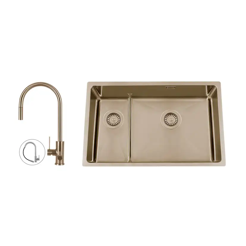 Diskho Nordic Tech Titan 73 KHX Nickel med Köksblandare Steel Accent D