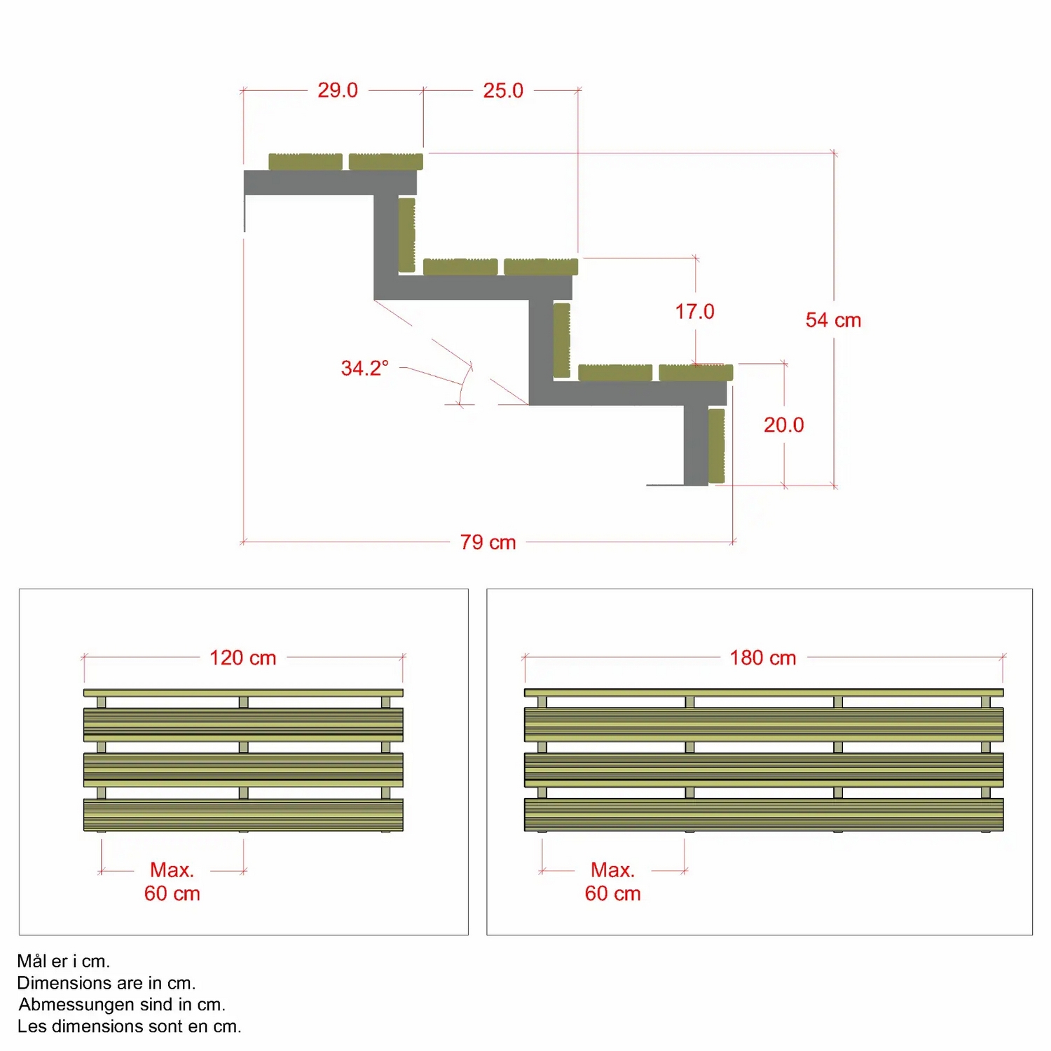 Terrasstrappa PLUS 34,2-120 Grader 5464