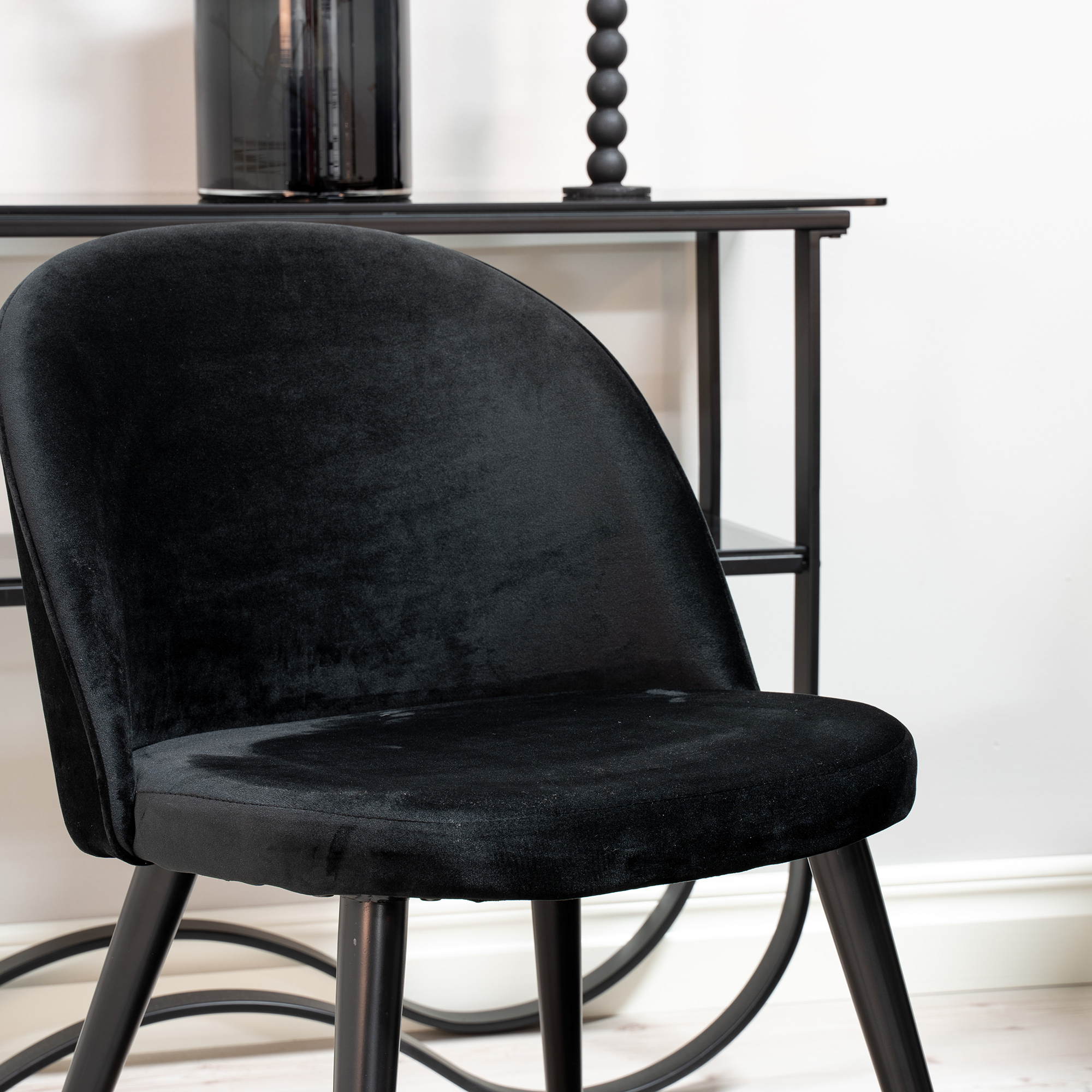 Copenhagen - Dining Table round - Brown / Black+Velvet Matst Brun/Svart