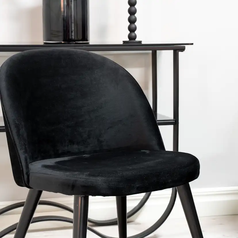 Copenhagen - Dining Table round - Brown / Black+Velvet Matst Brun/Svart