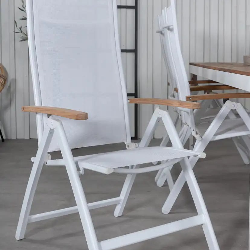 Matgrupp Utomhus Venture Home Berfin med 6 Perla Trädgårdsstolar