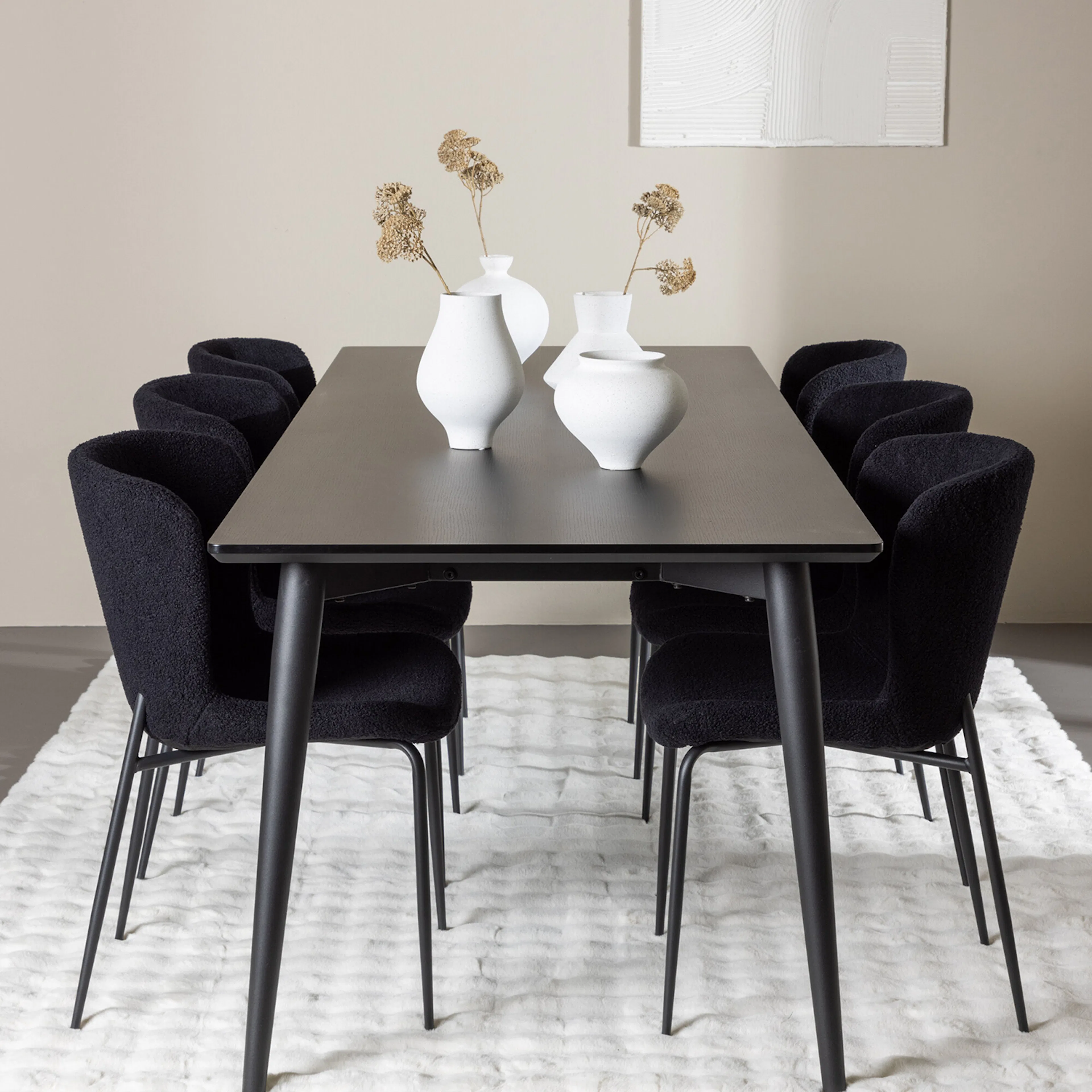Ellis Dining Table with Modesto Dining Chair Svart/Svart