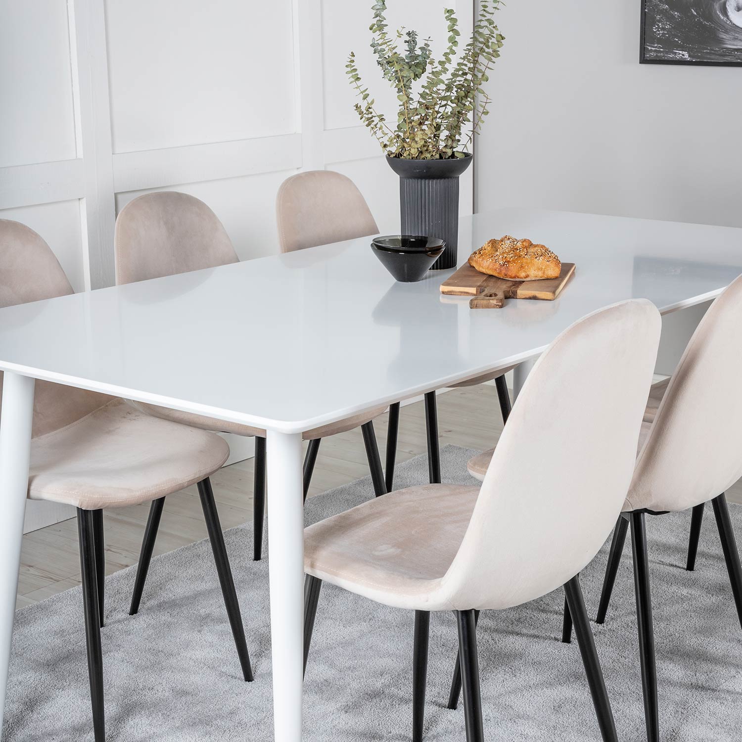 Matgrupp Venture Home Pobbie med 6 Stolar Sammet