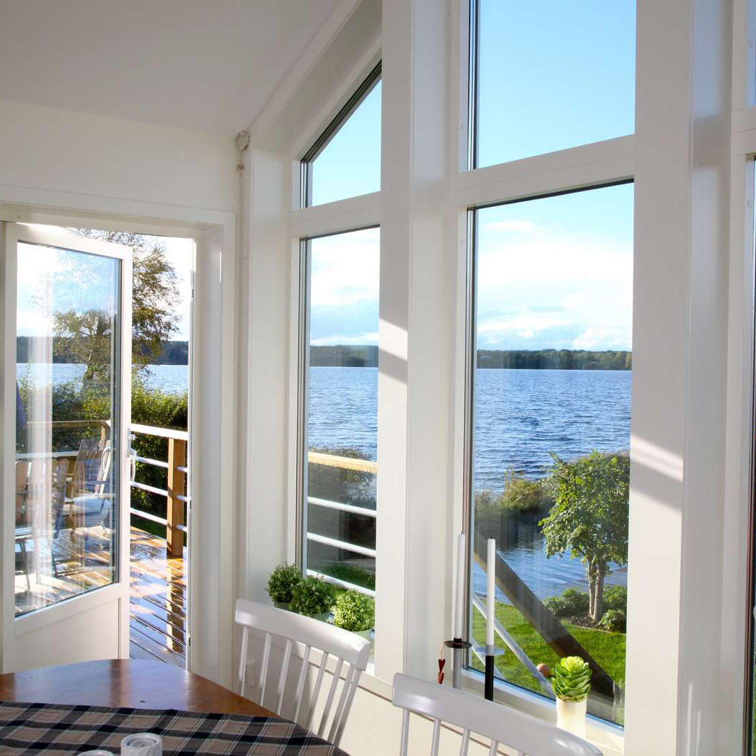 Fast Fönster Outline Trä/Aluminium Lagerfört