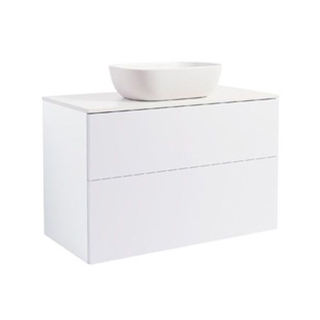 Isel 90Vitm Bs Vit+Ts Rektvit Färg Tvättställsskåpet: Matt Vit, Färg Bänkskiva: Vit, Färg Tvättställ: Vit - B: 908 mm, H: 737 mm, D: 470 mm