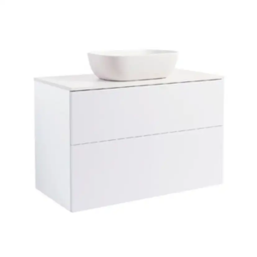 Isel 90Vitm Bs Vit+Ts Rektvit Färg Tvättställsskåpet: Matt Vit, Färg Bänkskiva: Vit, Färg Tvättställ: Vit - B: 908 mm, H: 737 mm, D: 470 mm
