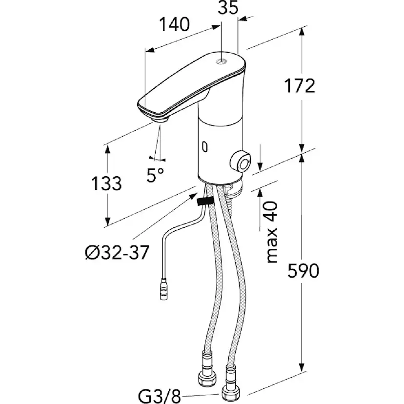 Tvättställsblandare Gustavsberg Sensoric 1.0 160 mm