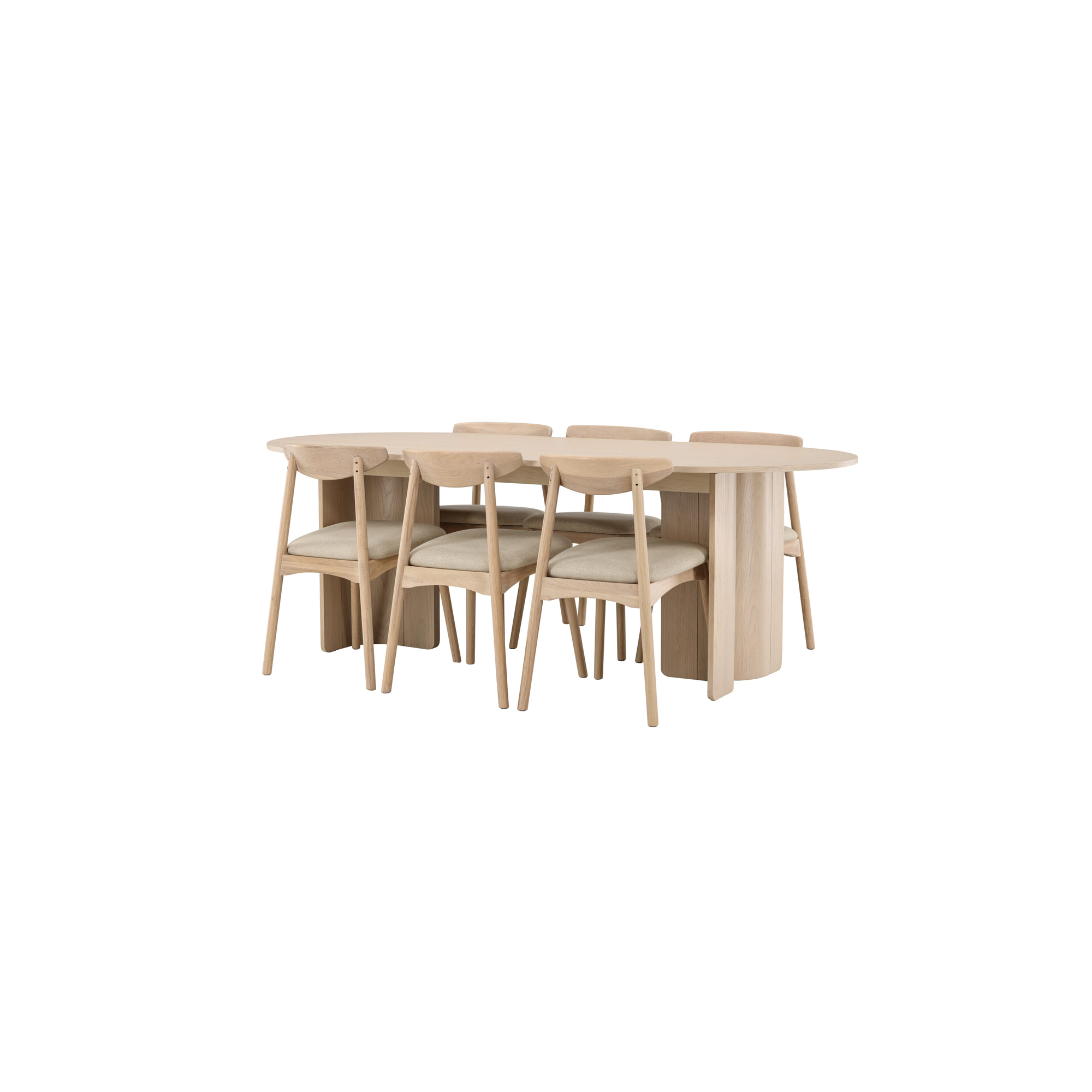 Matgrupp Venture Home Tyresö Matbord 220x100 cm med 6st Ven Matstolar